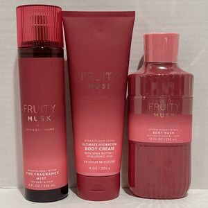 Bath & Body NEW Fruity Musk Body Cream, Fragrance Mist & Body Wash